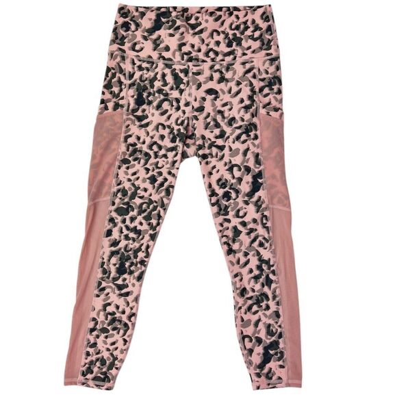 Fabletics Pants - Fabletics PowerHold Mila Pink Leopard Leggings Small